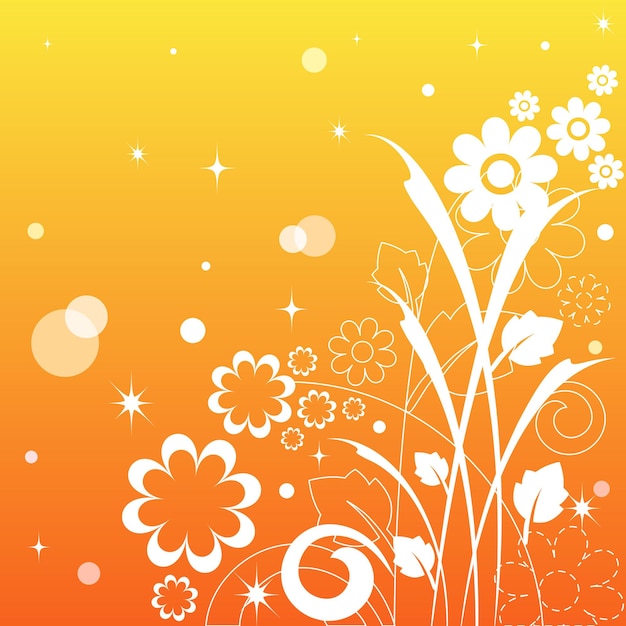 Floral orange background