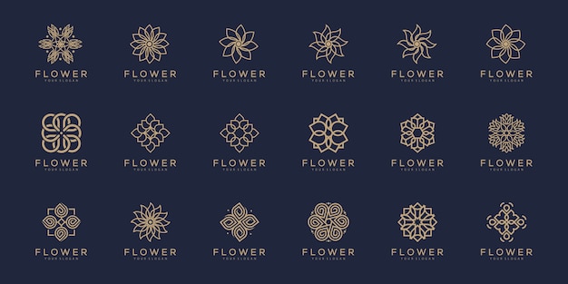 Floral ornament logo and icon set.