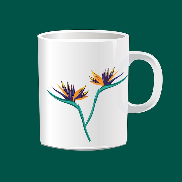 floral ornament mug cup vector art Illustration Vectors 1