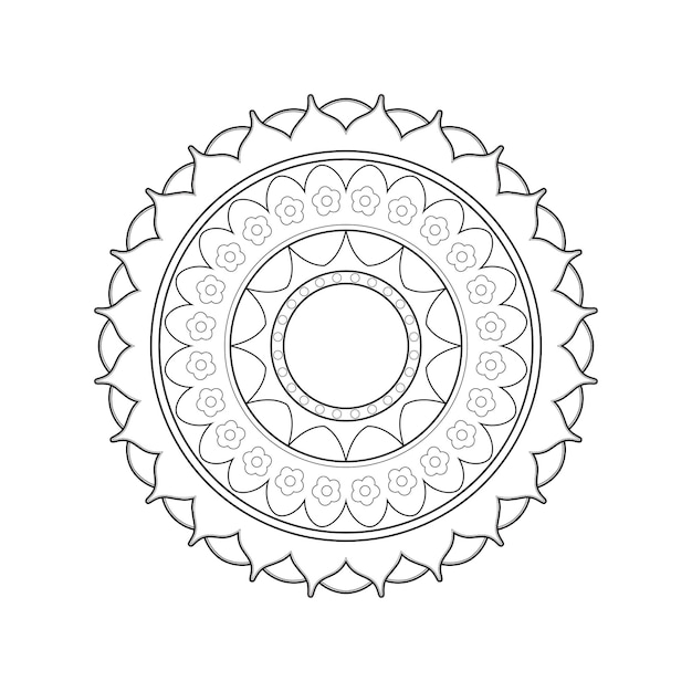 Floral ornamental pattern henna mandala art for coloring book