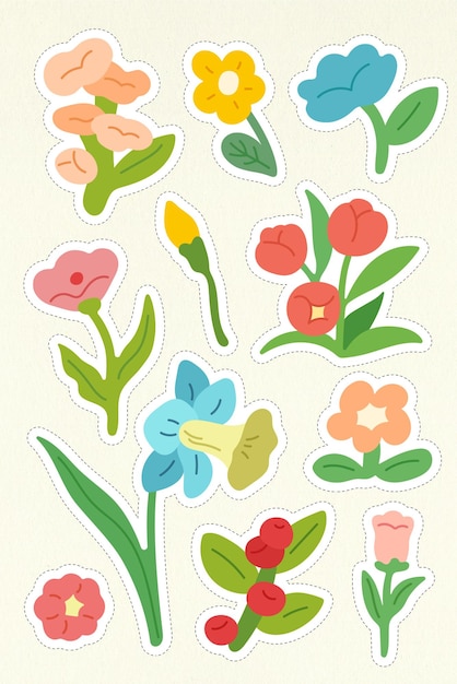 Floral pack sticker