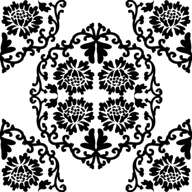 Floral pattern in baroque style. Seamless old fashioned wallpaper. Vector floral pattern for fabric