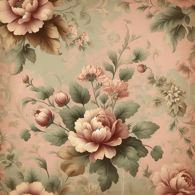 Vector a floral pattern is shown on a floral wallpaper colorful background