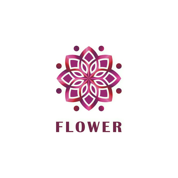 Floral pattern logo template design vector icon illustration