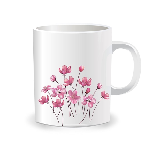 floral pattern mug cup vector art Illustration Vectors 2