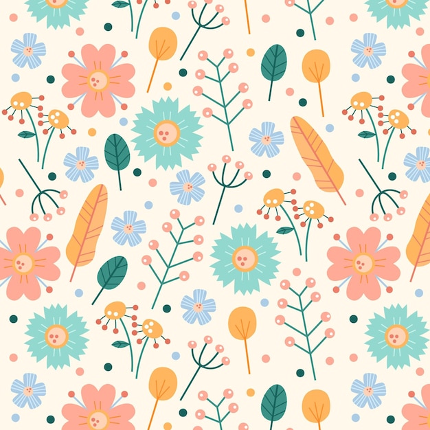 Floral pattern pack pastel colors theme