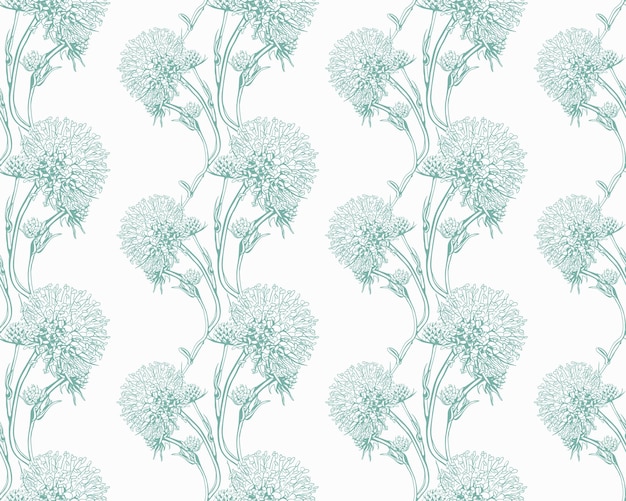 Vector floral pattern seamless background foliage and flower wallpaper design of nature