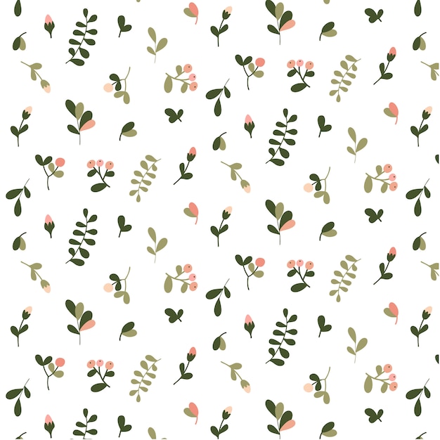 Floral pattern. Seamless pattern. Hand drawn style