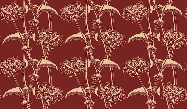 Floral pattern seamless vector background Foliage and flower wallpaper design of nature