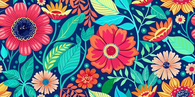 a floral pattern with colorful flowers