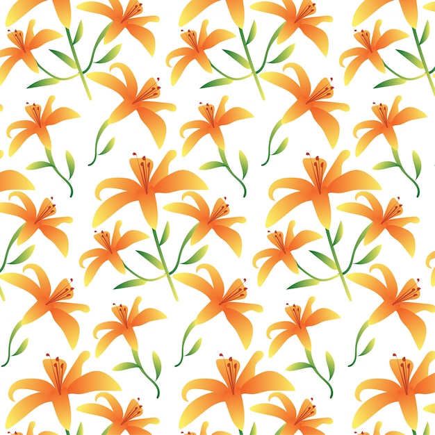 Floral pattern with flowers and leaves