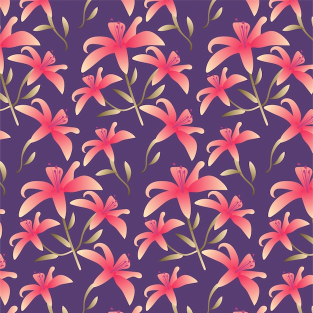 Floral pattern with flowers and leaves