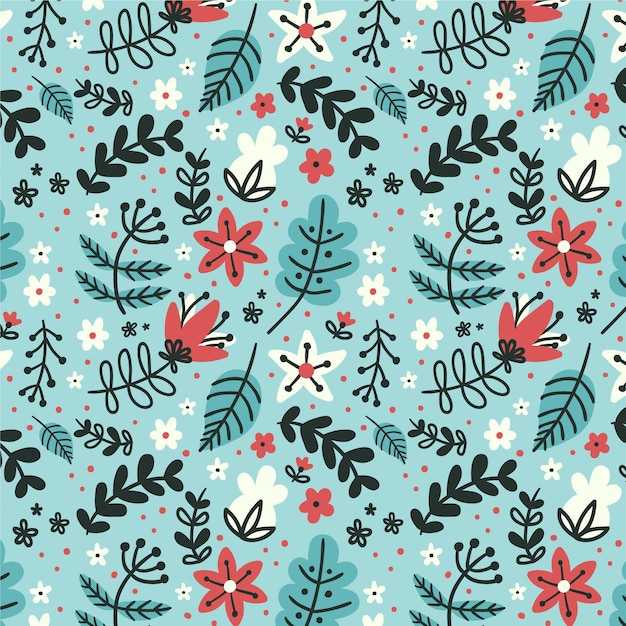 Floral pattern with leaves