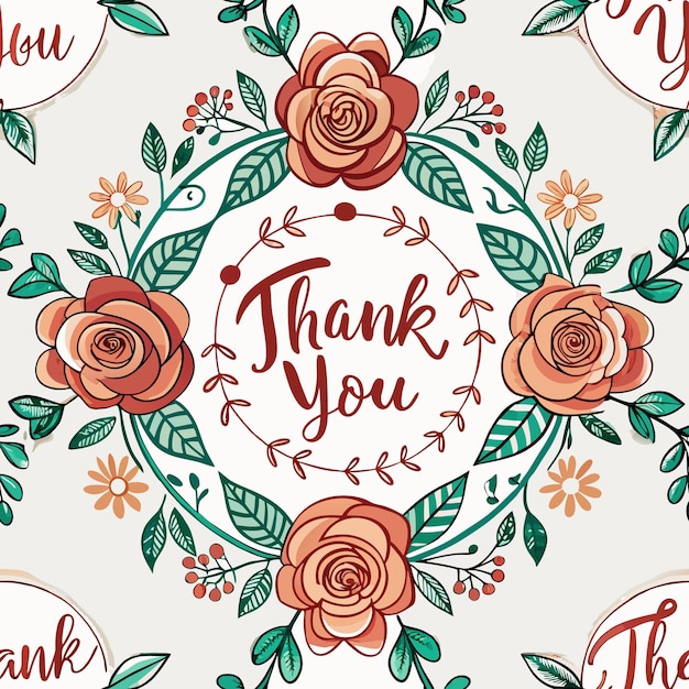 Vector a floral pattern with the words thank you on it