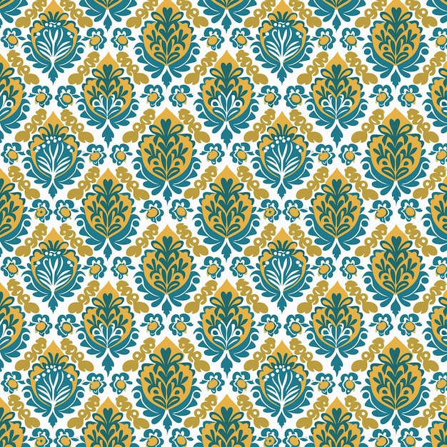 Vector a floral pattern with yellow flowers on a blue background vector art illustration