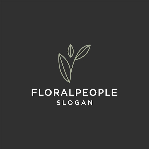 Floral people logo icon design template