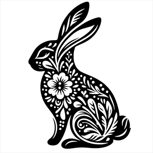 Floral Rabbit Svg