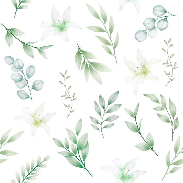 floral roses with elegant soft color seamless pattern