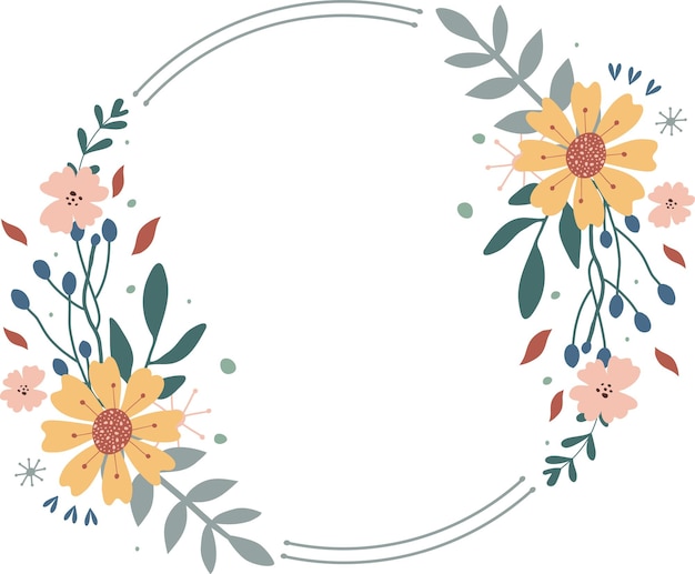 Floral round wreath Great design for any purposes