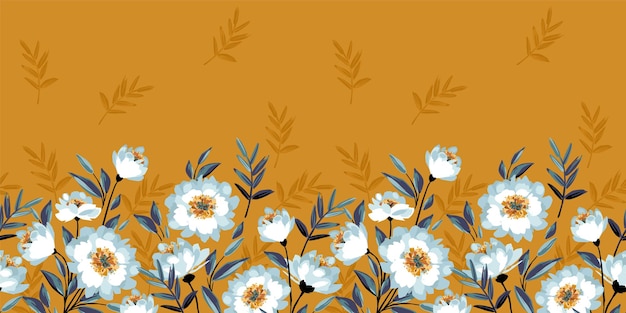 Floral seamless border Vector design for paper cover fabric interior decor and other