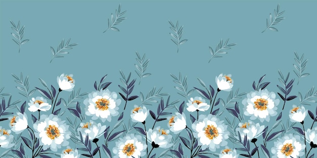 Floral seamless border Vector design for paper cover fabric interior decor and other