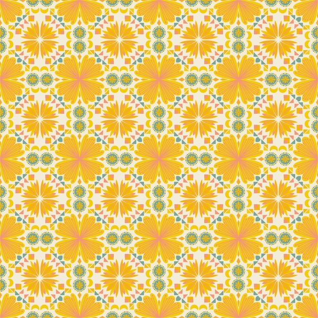 Floral Seamless Pattern Background Garden Nature Damask Aboriginal Ornament Art