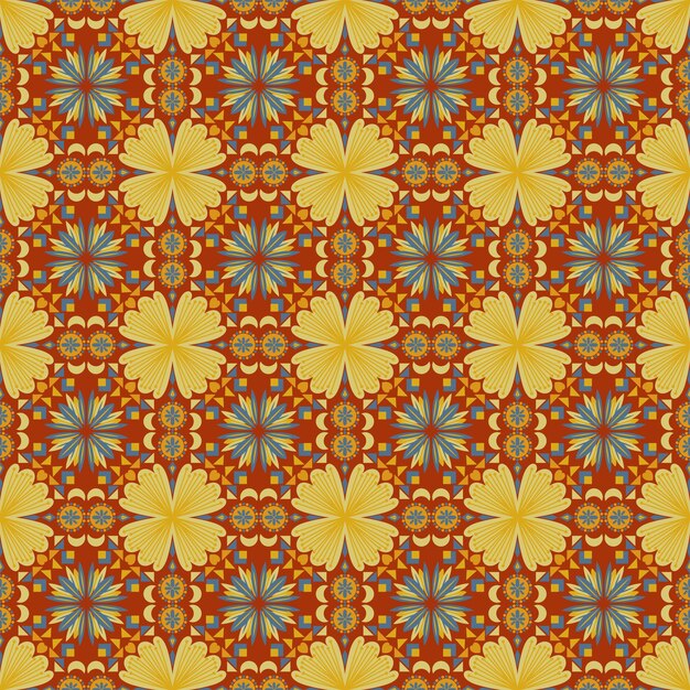 Floral Seamless Pattern Background Garden Nature Damask Aboriginal Ornament Art