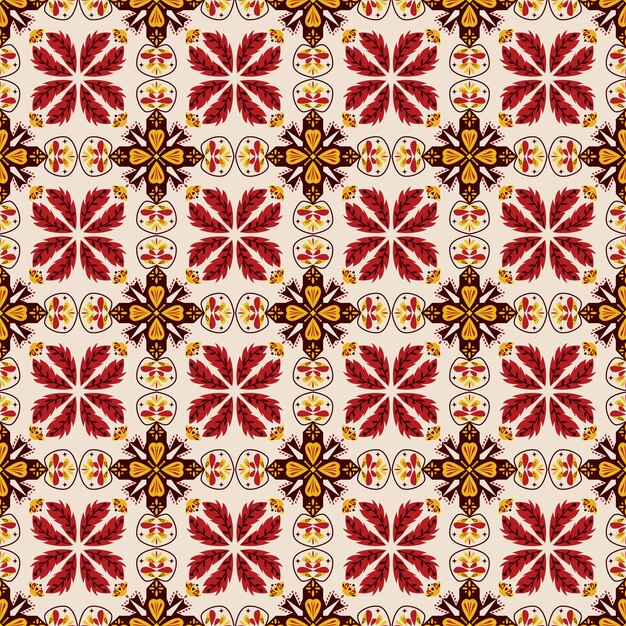 Floral Seamless Pattern Background Garden Nature Damask Aboriginal Ornament Art