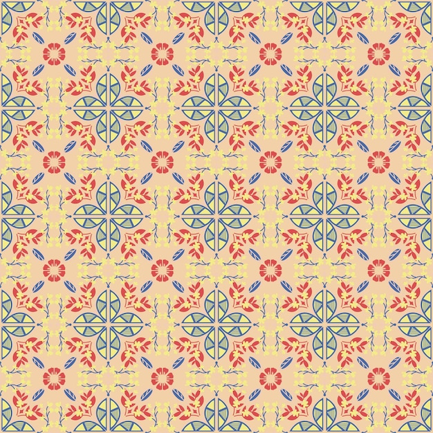 Floral Seamless Pattern Background Garden Nature Damask Aboriginal Ornament Art