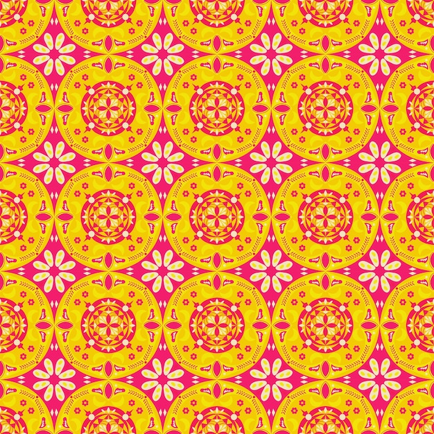 Floral Seamless Pattern Background Garden Nature Damask Aboriginal Ornament Art