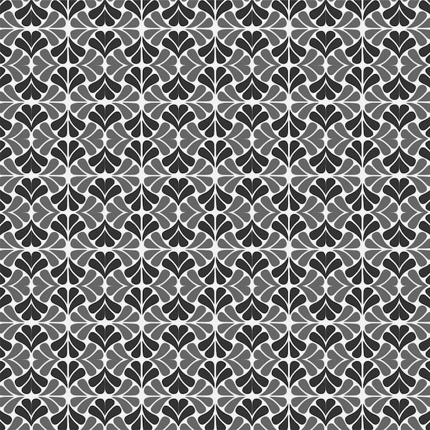 Floral seamless pattern black and white background design