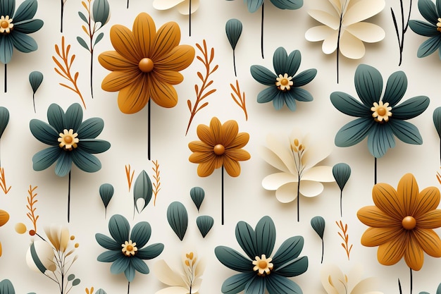 floral seamless pattern Delicate and vibrant blooms intertwine gracefully forming a captivating