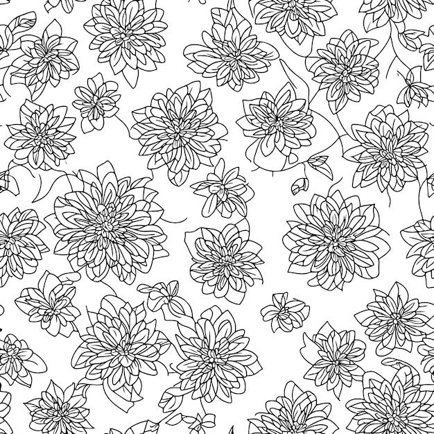 Floral seamless pattern Diagonal flower lines pattern background Line pattern Vector illustration