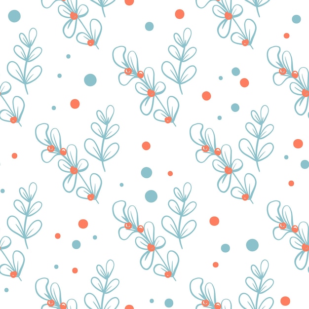 Floral seamless pattern Hand drawn doodle leaves pattern can be used for wallpaper pattern fills web page backgroundsurface textures Botanic branches