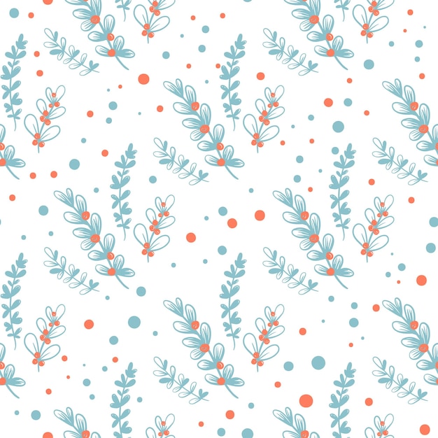 Floral seamless pattern Hand drawn doodle leaves pattern can be used for wallpaper pattern fills web page backgroundsurface textures Botanic branches