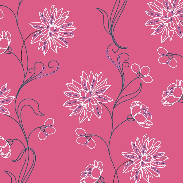 Floral seamless pattern. Hand drawn. For textile, wallpapers, print, wrapping paper.  Liberty style