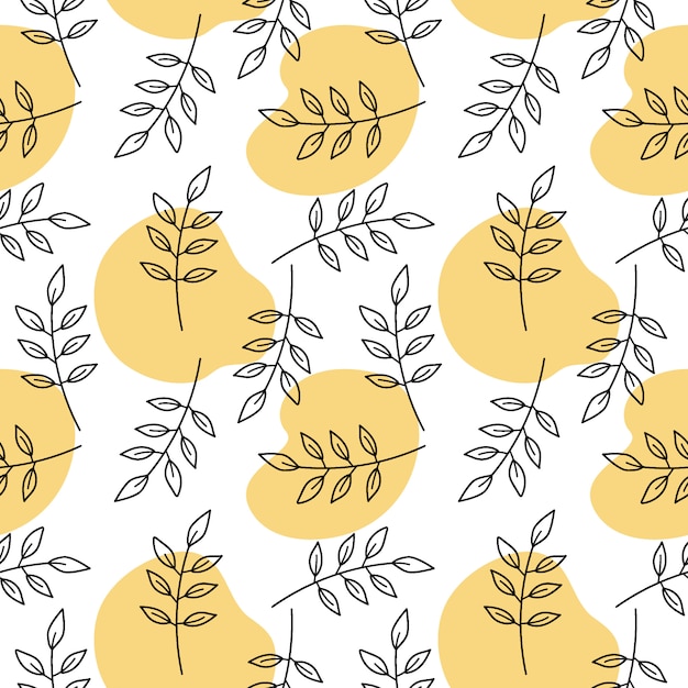 Floral seamless pattern, nature leaf background  