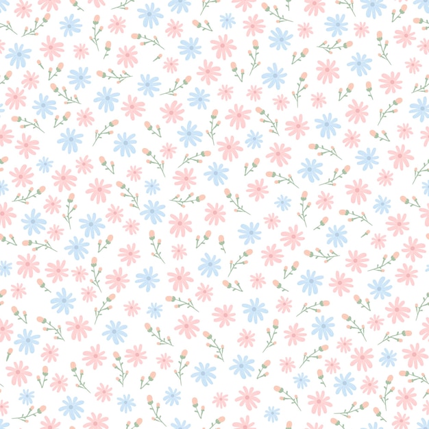 Floral seamless pattern Pretty flowers Printing with small pink flowers Ditsy print Cute spring background elegant template for fashionable printers