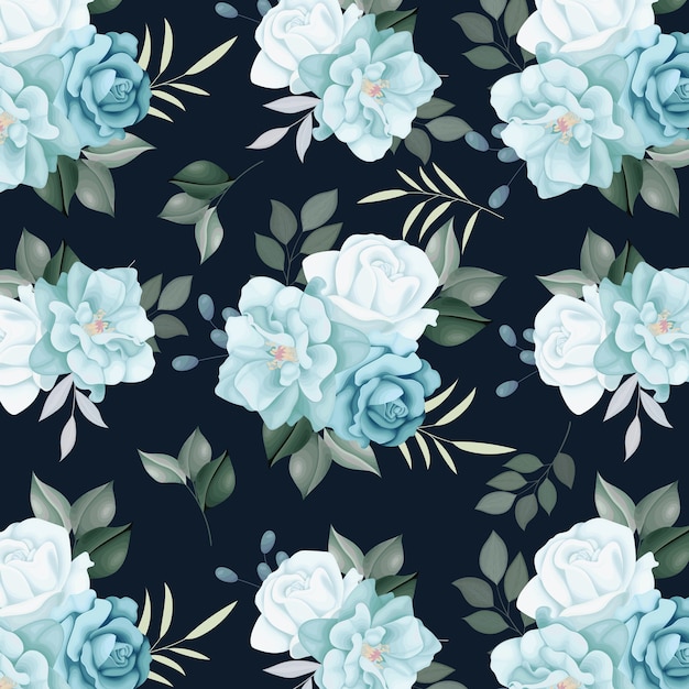 Floral seamless pattern  roses and wild flowers    