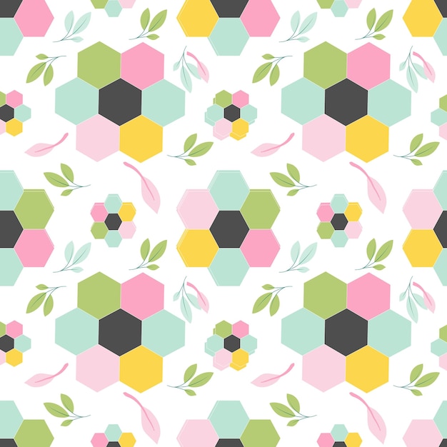 Floral seamless pattern on white background.