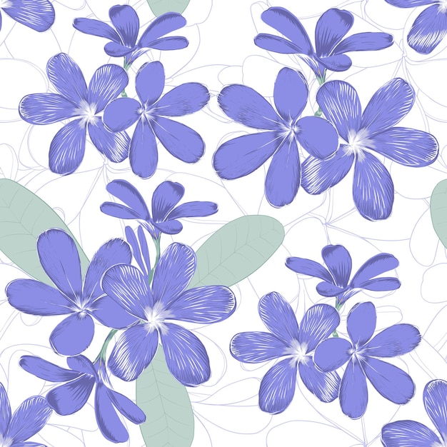 Floral seamless pattern with color of the year 2022.