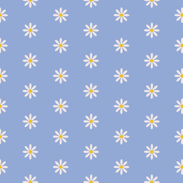 Floral seamless pattern with daisies