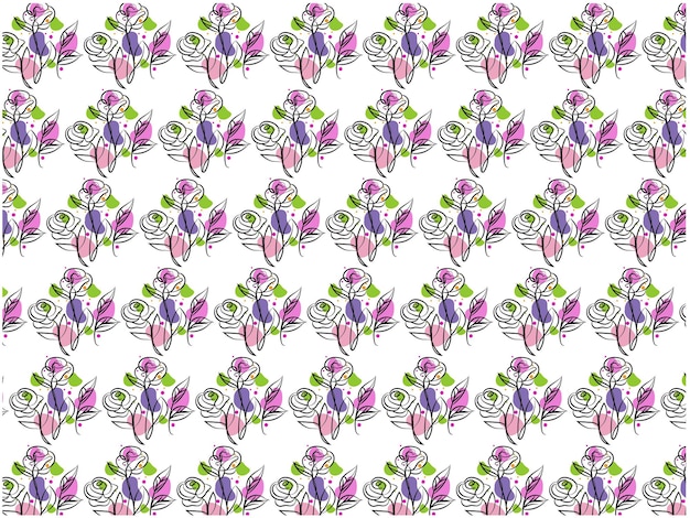 Floral seamless patternBlooming sakura on white background