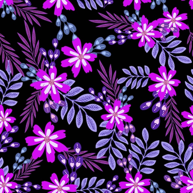 Floral seamless patterns vector design for paper cover fabric interior decor and other users