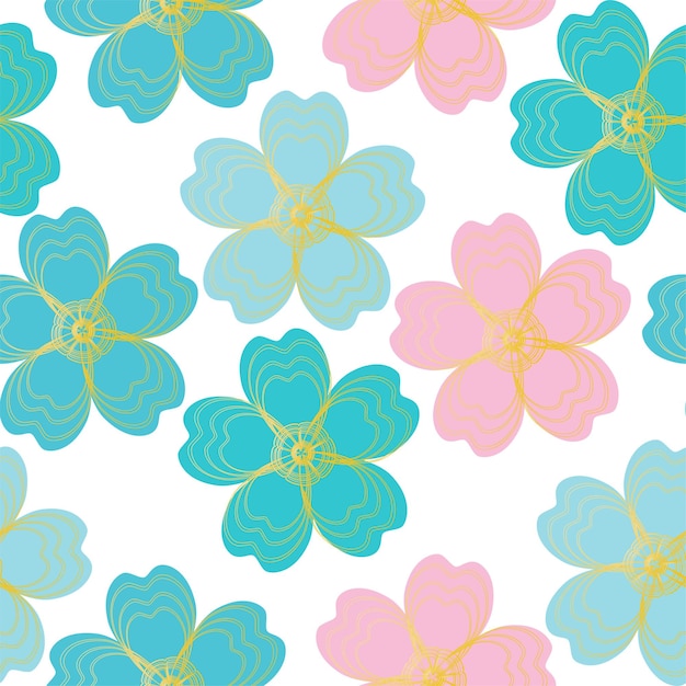 Floral seamless texture with flowers