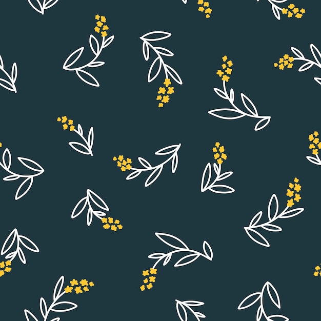 Floral seamless vector pattern with small flowers Simple handdrawn style Motifs scattered liberty