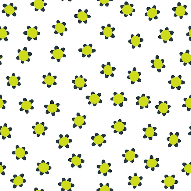 Floral seamless vector pattern with small flowers Simple handdrawn style Motifs