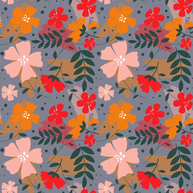 Floral shape seamless pattern