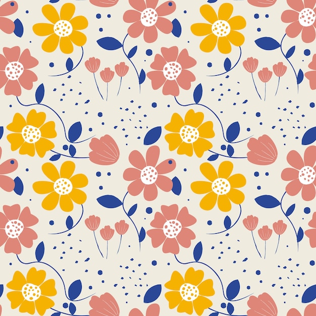 Floral shape seamless pattern