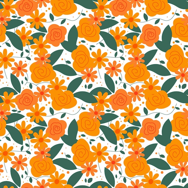 Floral shape seamless pattern